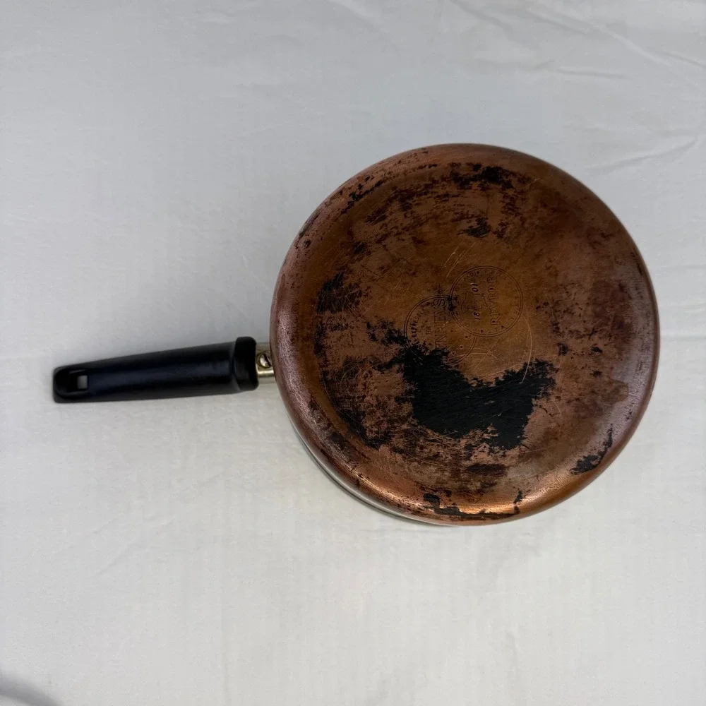Vintage Revere Ware Copper Bottom Saucepan with Glass Lid 7 Inch Penneys‎